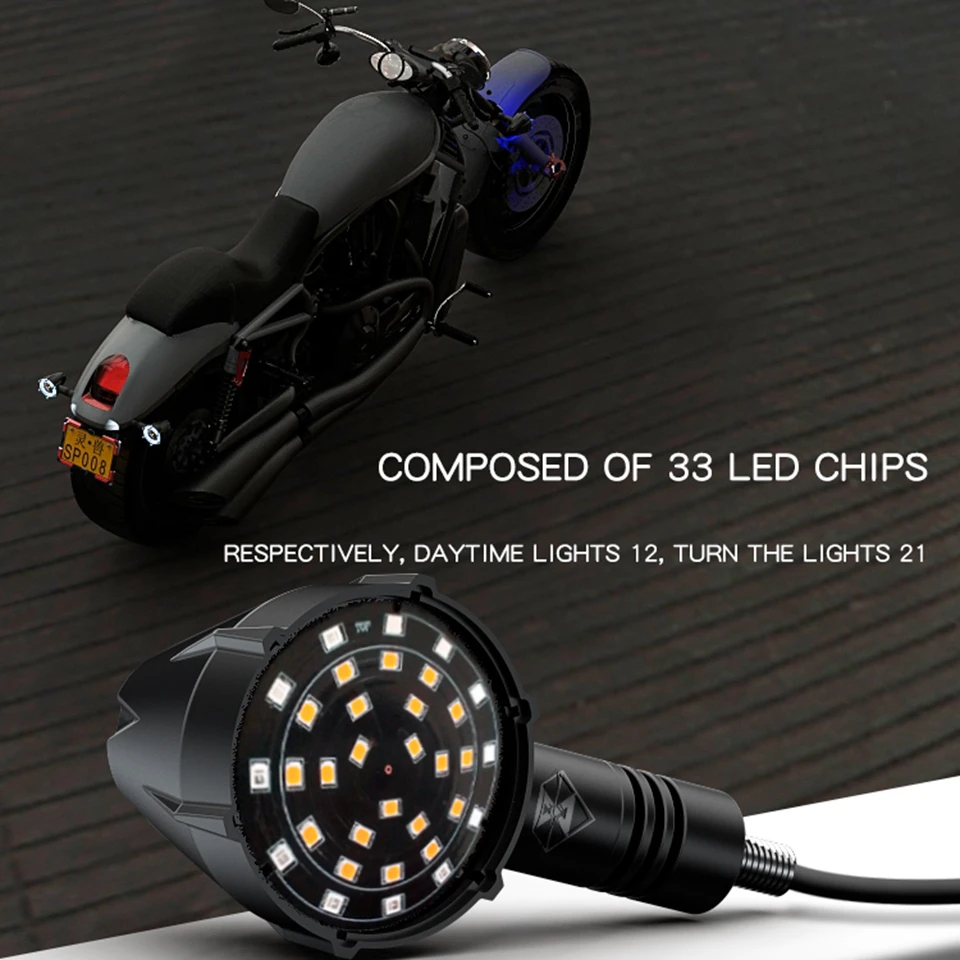 Dvasia Žvėris-L11 Universalus Motociklas Posūkio Signalo LED dienos-laikas ir nakties metu veikia šviesos Motociklų Priekiniai/Galiniai posūkio rodiklio