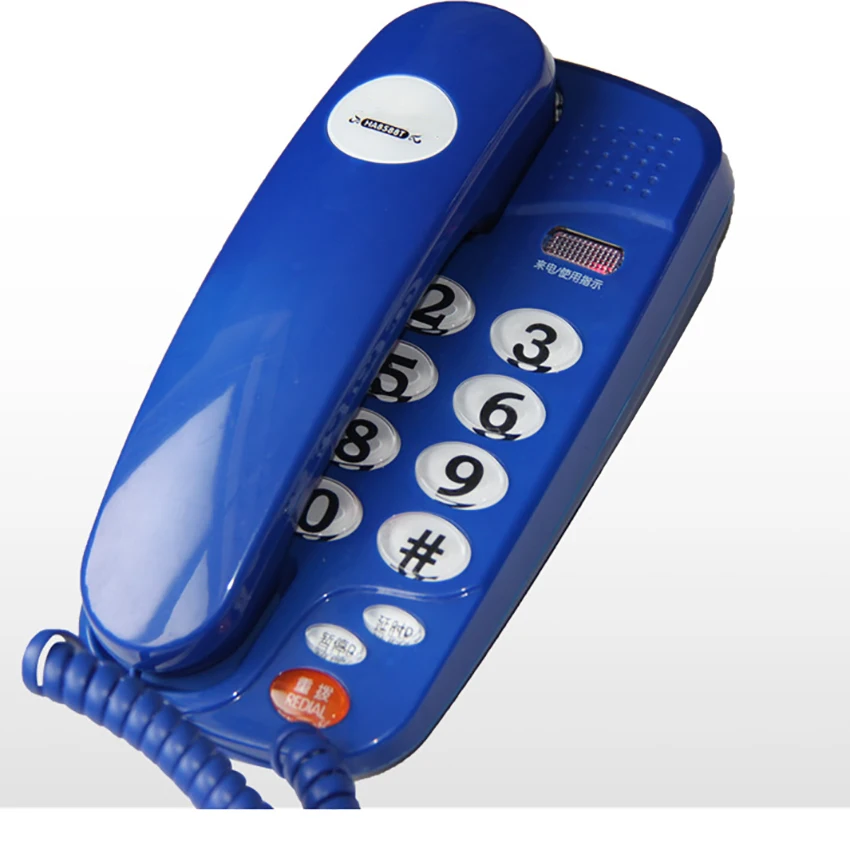 Dideli Mygtukai Maži Telefono Corded Fiksuotojo Telefono ryšio su Pristabdyti ir Perrinkimas, Lemputė, Desktop & Siena Mountable Namų