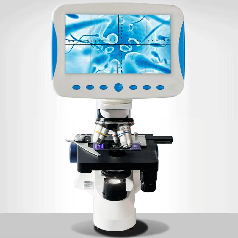 Profesinės 2000X Skaitmeninis Junginys Biologinis Mikroskopas Spermos Stebėjimo LED Mokyklą Laboratorija su Ekrano Matavimo Linija