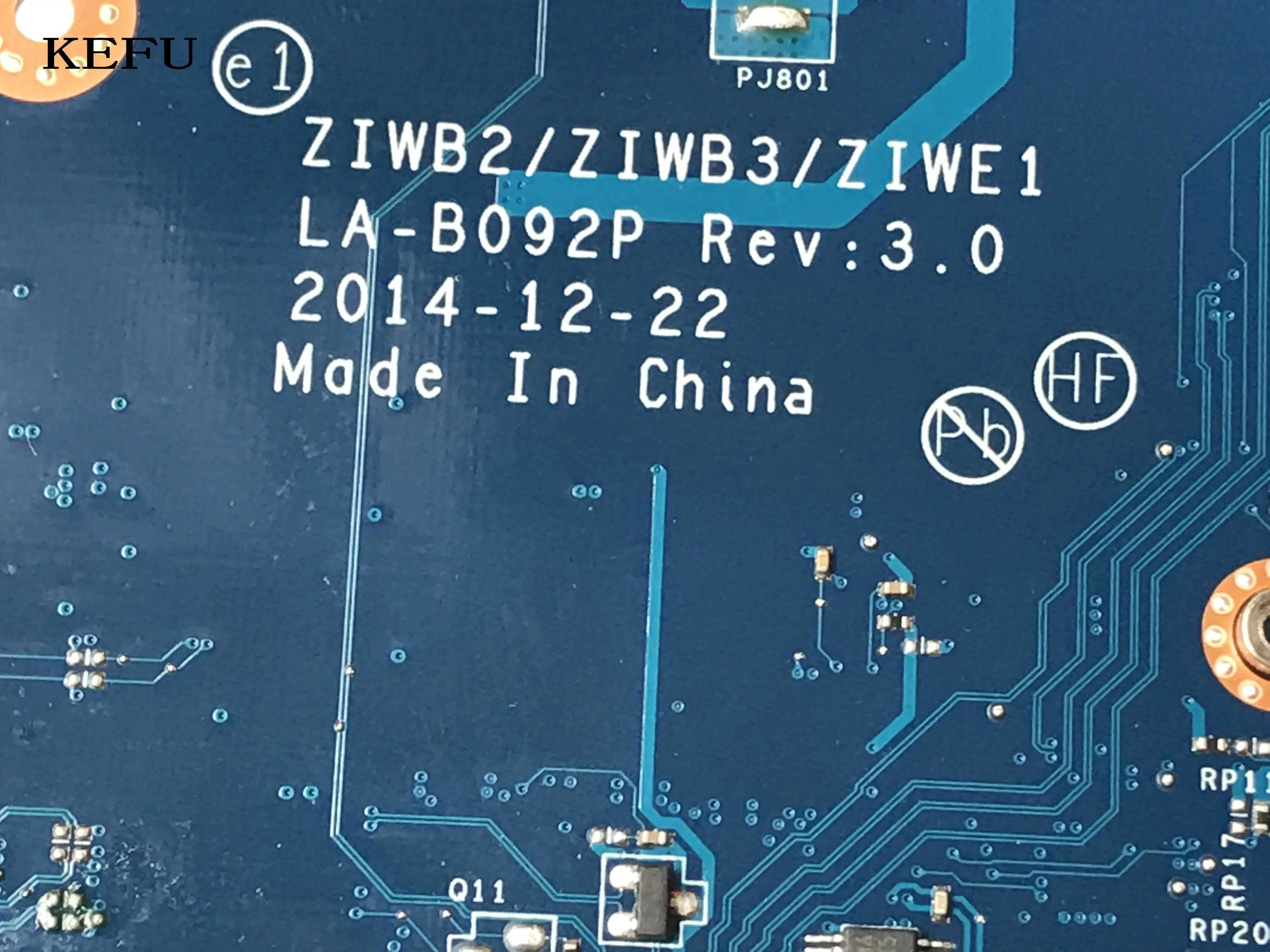 VISIŠKAI NAUJAS. ZIWB2 / ZIWB3 / ZIWE1 LA-B092P B50-70 PLOKŠTĖ Lenovo B50-70 MAINBOARD,borto procesorius I3.