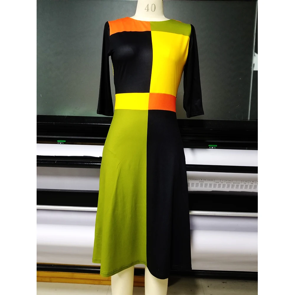 Derliaus Seksualus Geometrinis Kratinys Suknelės Moterų 2020 M. Vasarą, Rudenį Atsitiktinis Plius Dydžio Elegantiškas Plonas Office Ilgas Šalis Suknelė 5XL