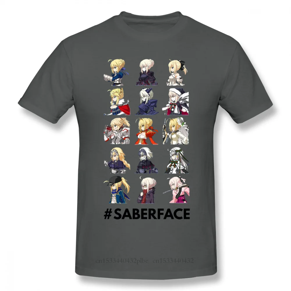 Saberface Juoda Marškinėlius Likimas Nulio Saber Šaulys Assassin Rider Anime Homme T-Shirt Tees Grynas Negabaritinių Trumpas Rankovės
