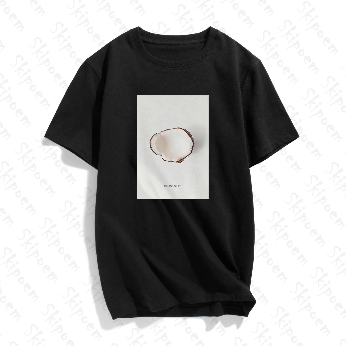 Vaisių Meno Kokoso T-shirt Moterims Tumblr Gothic Punk Harajuku Kawaii Vintage Cotton Plus Size trumpomis Rankovėmis Drabužius Tee Marškinėliai Femme