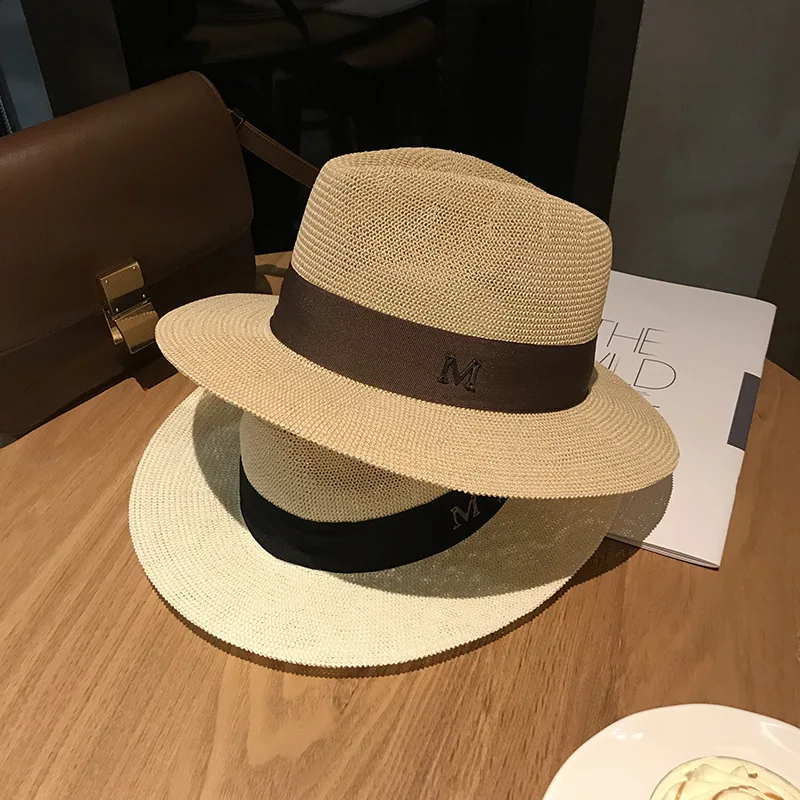 2019 Mens Oficialų Vasaros Skrybėlę, Moteris Klasikinis Retro Mados Britų Derliaus Kietas Skrybėlę Panama Šiaudų Paplūdimio Atostogų Skėtį Nuo Saulės