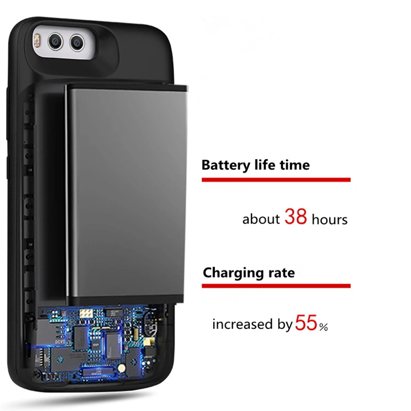 6500mAh Pratęstas Telefono Baterija Atveju Xiaomi Mi 6 Nešiojamų Galia Bankas Padengti Xiaomi Mi 5S Baterijos Kroviklis Atveju