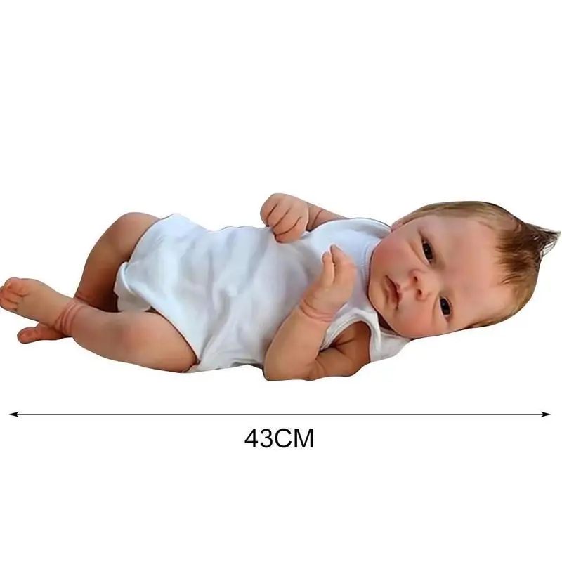 43 Cm Mielas Silikono Modeliavimas Reborn Baby Doll, Rankų Darbo Baby Doll Žaislas Mergina Gimtadienio Dovana Miegą Žaisti Žaislų Namai