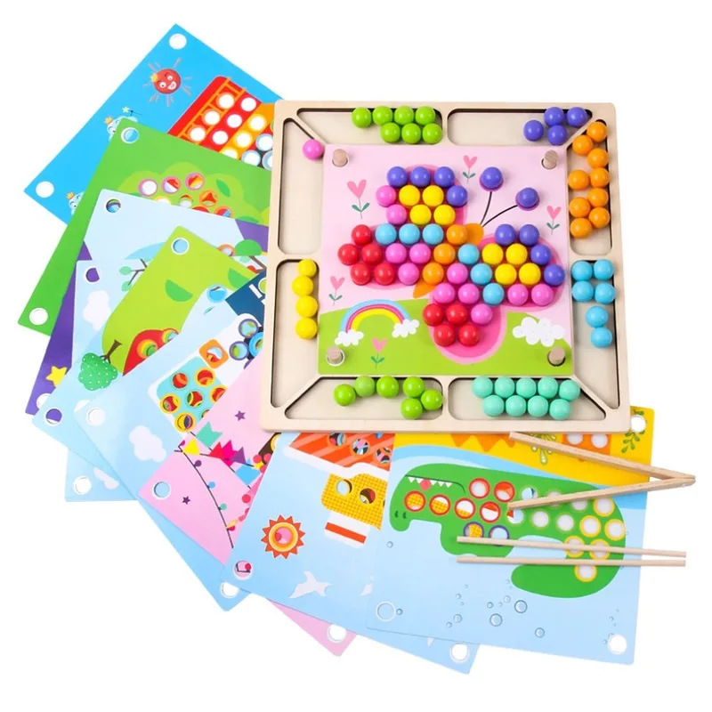 2019 naujas Montessori medinis žaislas vertus smegenų mokymo granulių spalva klasifikacija žaidimas kūdikių ankstyvojo švietimo žaislai
