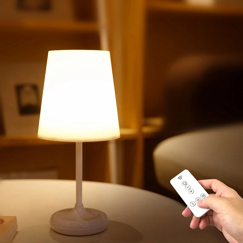 Kūrybos Belaidžio LED Stalo Lempa USB Įkrovimo Reguliuojamas Lovos Naktį Lemputė su Nuotolinio valdymo pultelis