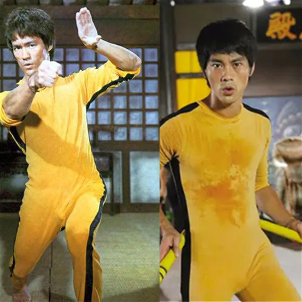 Suaugę Vaikai Bruce Lee Cosplay Jeet Kune Do Vienodas Unisex Geltona Jumpsuit Kinijos Kung Fu Treniruočių Kostiumas Žaidimas Mirties Kostiumas