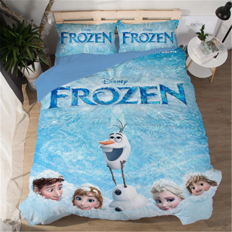 Sušaldyti Elsa Princesė Patalynės Komplektas Twin Dydžio Antklodė Antklode Padengti Mergaičių Miegamasis Dekoro Karalienė Coverlets Vieną Patalynė Vaikams
