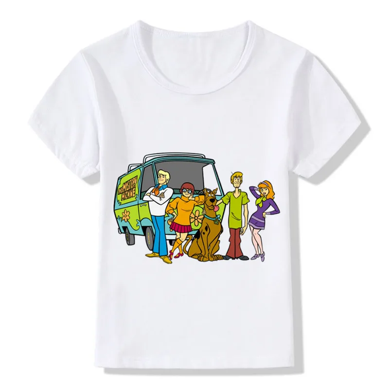 Vaikams, Cartoon Scooby Doo Paslaptis Mašina Juokingi marškinėliai Vaikams Laisvalaikio Drabužiai Berniukams, Mergaitėms, Vasaros Viršūnes marškinėliai