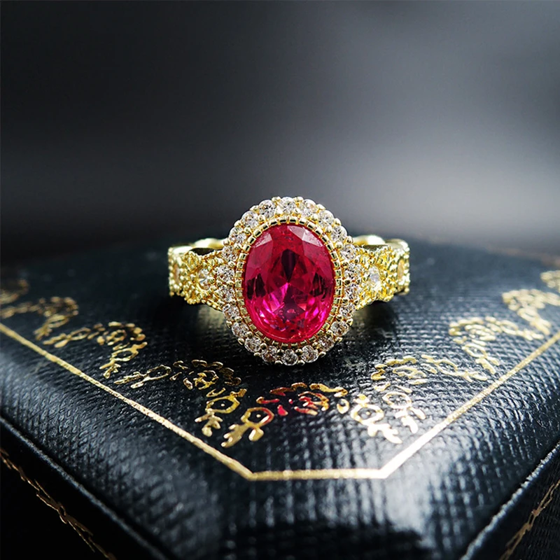 Jellystory klasikinis 925 sterlingas sidabro papuošalai žiedas su ovalo formos rubinas smaragdas, safyras brangakmenio moterų vestuvių dovana žiedus