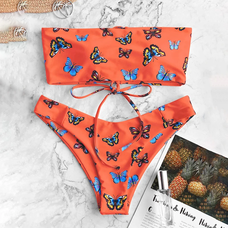 Be-X Seksualus bandeau neon bikini 2020 Nėrinių maudymosi kostiumėlį su drugelio Stebėjimo maudymosi kostiumėliai moterims besimaudančių biquinis maudymosi kostiumas XL nauja