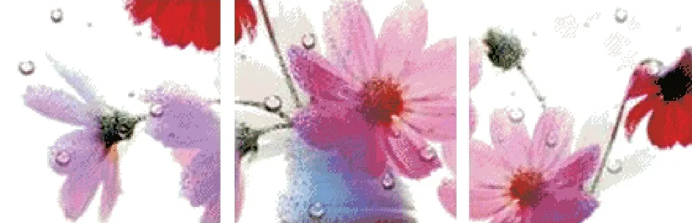 Kelių nuotraukų Rausva Margaret gėlių kryželiu rinkinys medvilniniai siuvinėjimo siūlai gėlių 