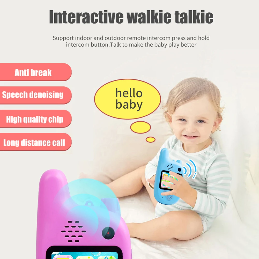 Vaikų Mini Kamera Vaikams mokomieji Žaislai Skaitmeninė Kamera, 1080P Vaizdo Kamera, skirta Kūdikio Gimtadienio Dovana Walkie Talkie Camcor