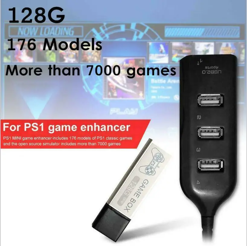 Naujas Žaidimas Stick True Blue Mini PS1 Atviro kodo Sistemos Emuliatorius Expansion Pack Pastatytas 7000 Žaidimas Playstation Priedai