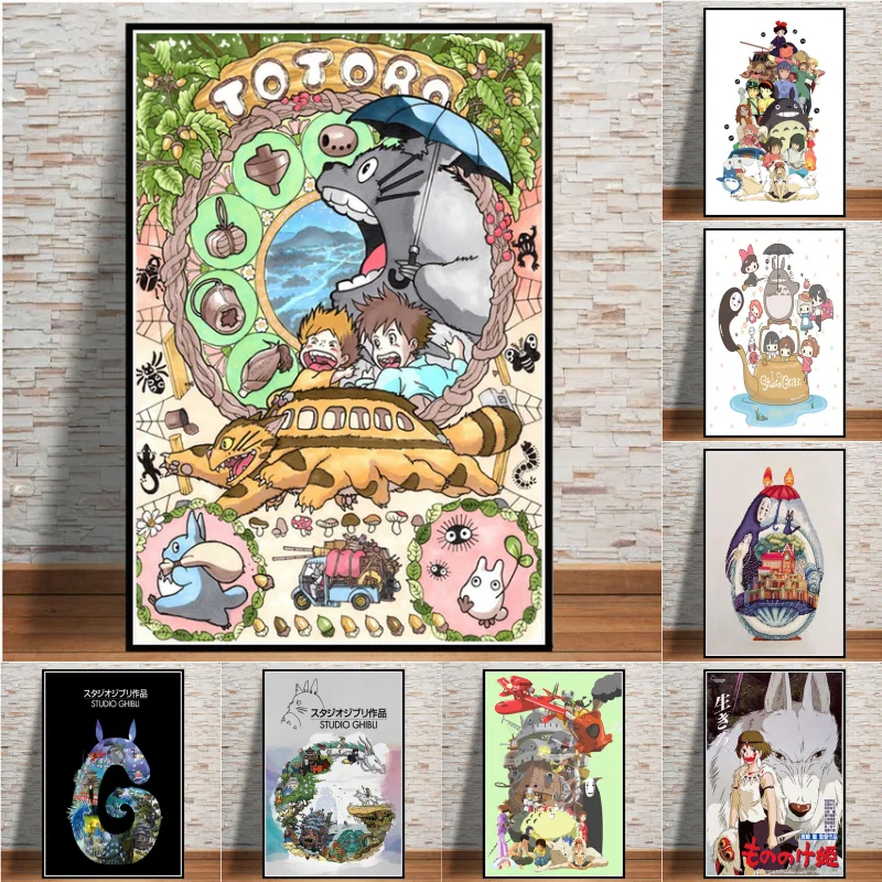 Studio Ghibli Anime Atkakli Toli Totoro nuotraukų, karikatūrų, tapybos HD kokybės Namų Dekoro Meno Dekoro plakatai, drobė, tapyba M677