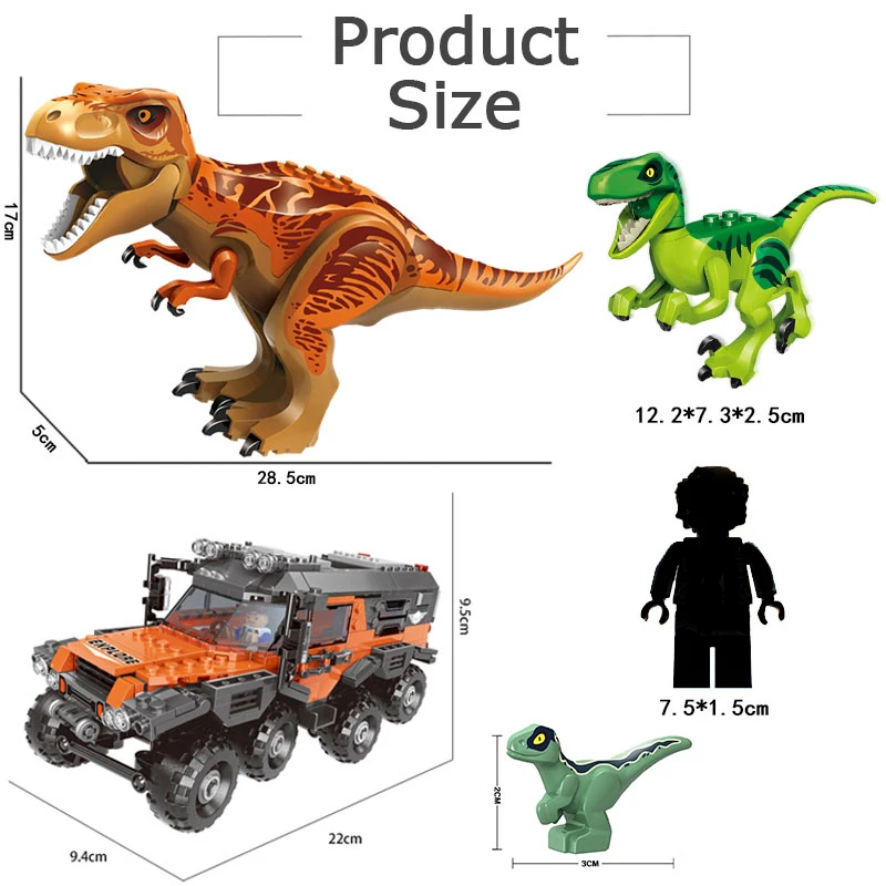 Dinozaurų Blokai Žaislas Pav Juros Periodo Žaisti Velociraptor Triceratop 