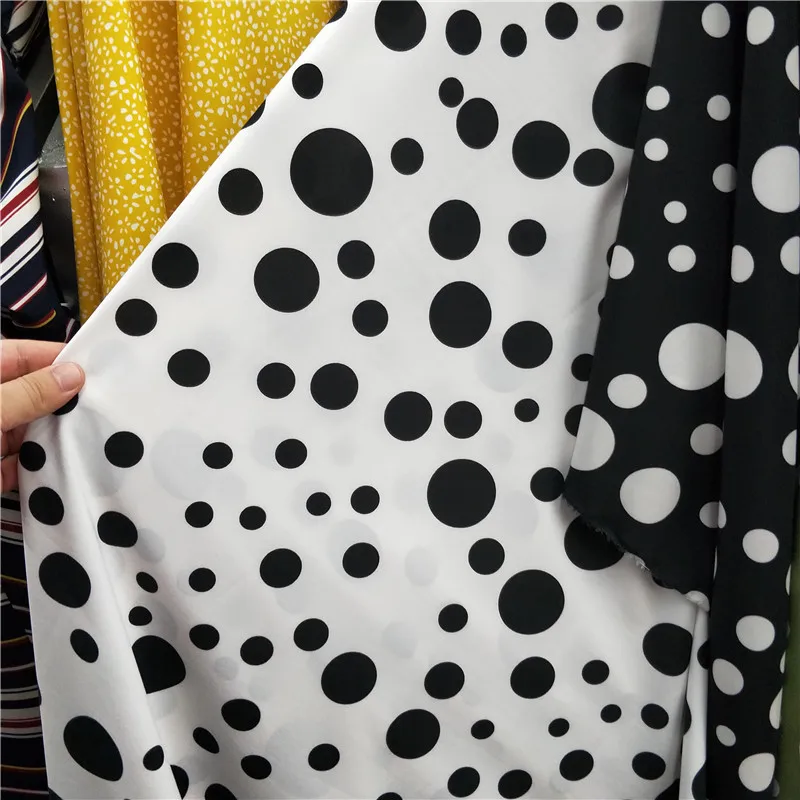 Didelių ir mažų taškų spausdinti nepraleidžianti medžiaga vaikų drabužių tėvų-vaikų suknelė suspender sijonas, suknelė mažai vertikalus