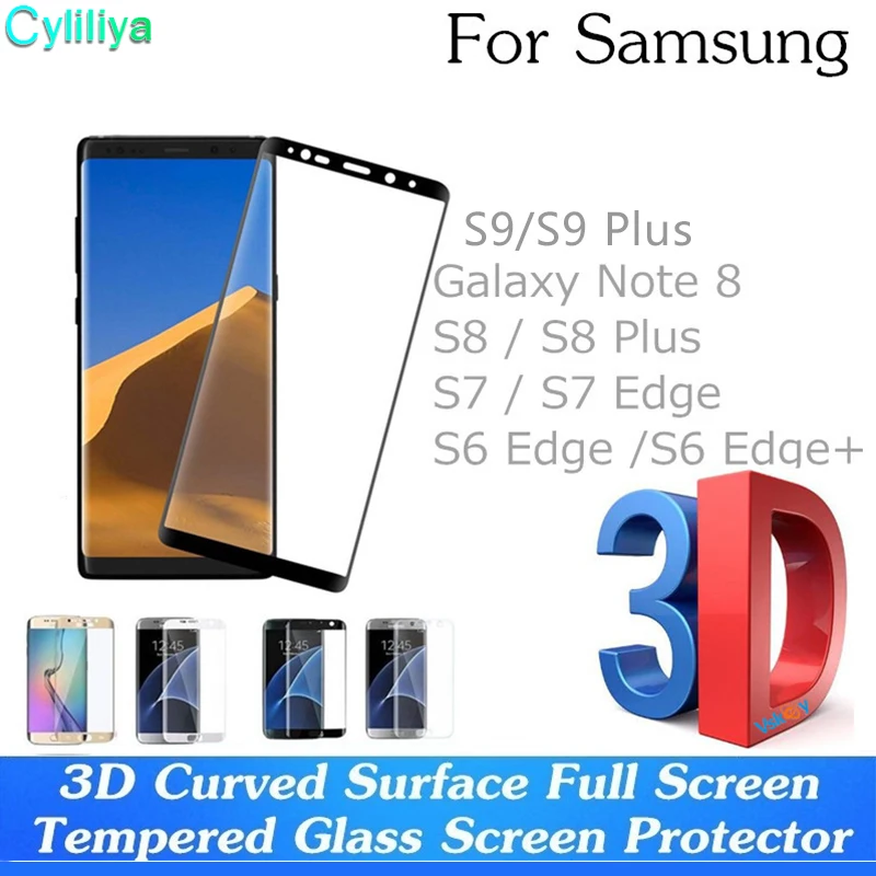 5vnt 3D Visiškai Padengti Grūdinto Stiklo Samsung Galaxy Note 8, S7 S8 Plius Screen Protector S6 Krašto Apsauginės Plėvelės
