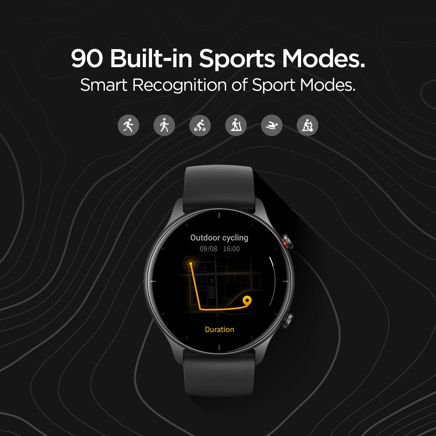 Naujas Pasaulio Versija Amazfit VTR 2e Bluetooth 5.0 Smartwatch 2.5 D Stiklas, 90 Sporto Rūšių Signalizacijos 24 Dienų Baterija, 
