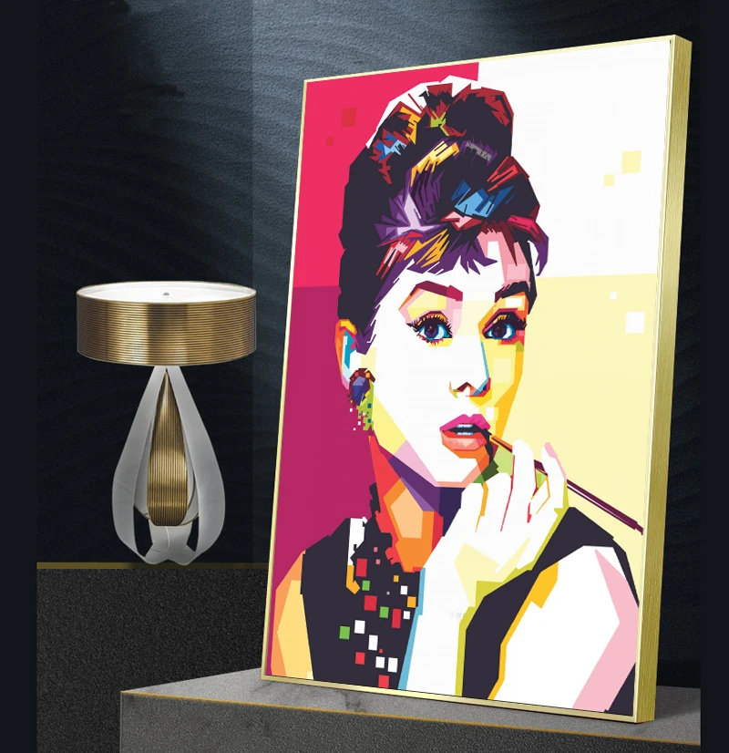 Mados Audrey Hepburn Portretas, Drobė, Tapyba ant Sienos Plakatus Spausdina Movie Star Meno Nuotrauką Kambarį Šiaurės Dekoras