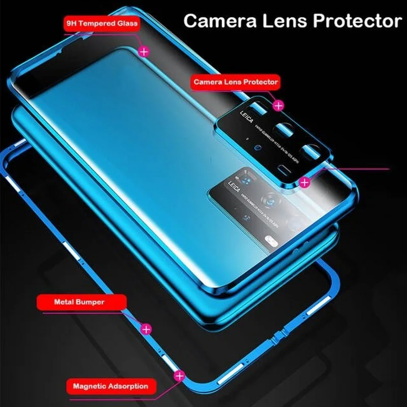Magnetinis Stiklo Atveju Xiaomi MI 10 Lite Metalo vaizdo Kameros Objektyvo Apsaugos dvipusės Grūdinto Stiklo Dangtis Redmi 9 Pastaba Pro 10T