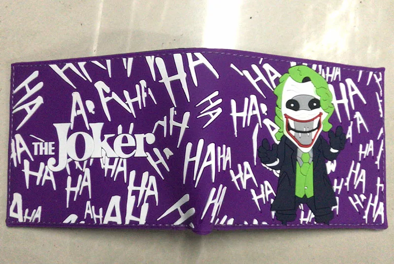 Naujas Joker Piniginės Metalo Logotipas Rankinėje Mados Vyrams, Moterims, Odinis Trumpas Aplankai su kortelės lizdas užtrauktuku moneta kišenėje