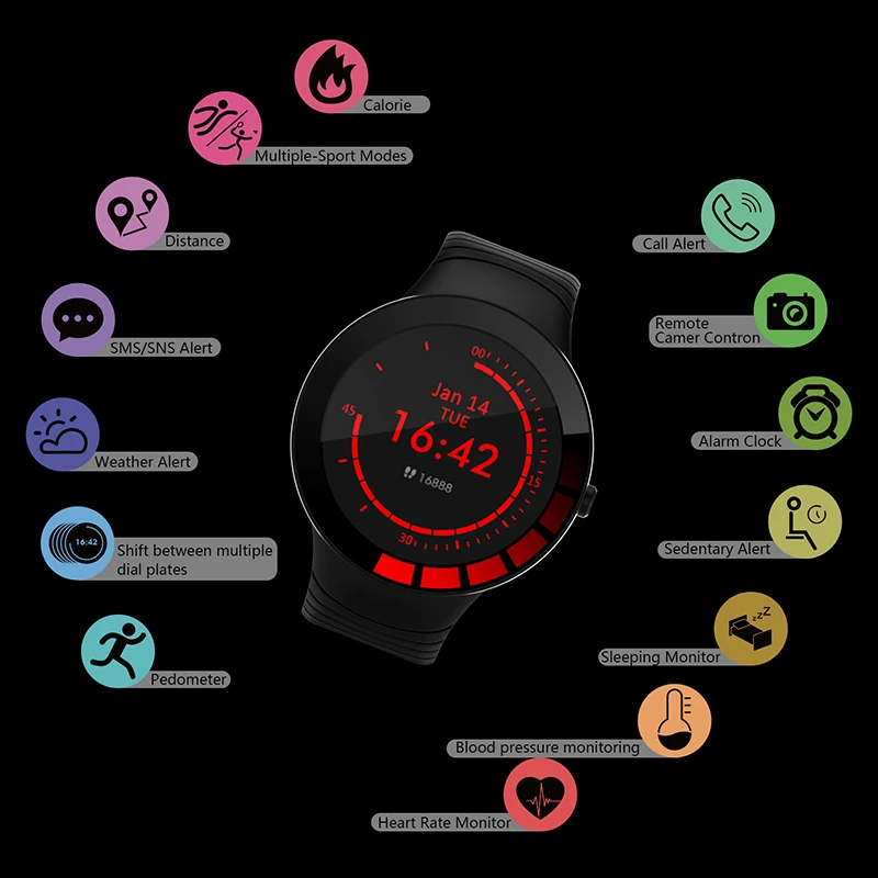2020 KARUNO Smart Žiūrėti Sporto Smartwatch Fitneso Apyrankę Širdies ritmo Monitorius 