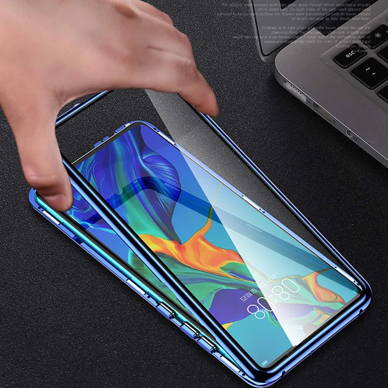 Dwustronne szkło hartowane magnetas dla Samsung S20 Ultra S8 S9 S10 Plius Note9 10 A10 A30 A50 A71 360 pełna ochrona odwróć pokrywa