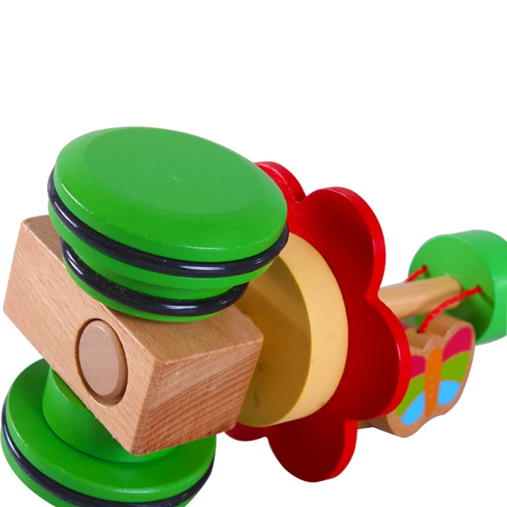 Žaislai Stumti/Traukti Kūdikių Vaikšto Mediniai Žaislai Drugelis Horizontalus Skaidrių Kūdikių Vystymosi Stadijoje Vieno Strypo Ranka Stumiamas Žaislas Dovana