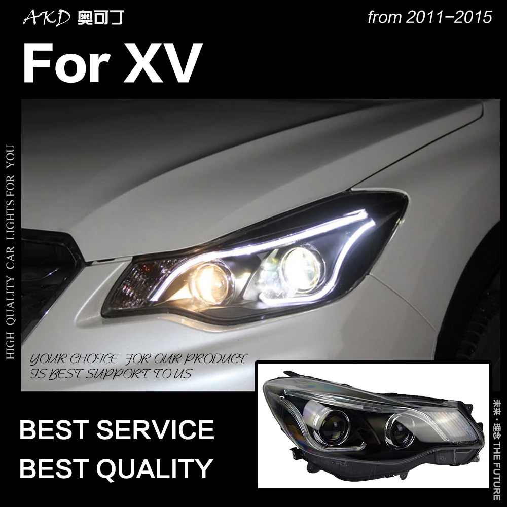 AKD Automobilių Stilius Galvos Lempa XV Žibintai 2011-M. Crosstrek LED Žibintai DRL Hid Bi Xenon Auto Priedai