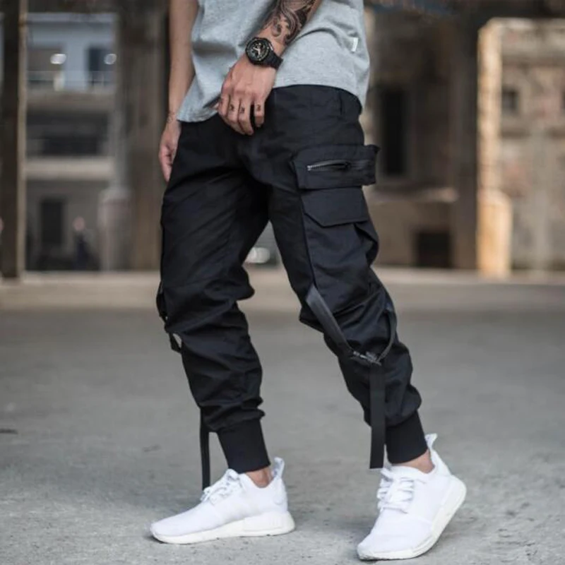 2020 Vyrų Multi-pocket Haremo Kelnės Kelnės Vyrams Streetwear Punk Krovinių Ziajać Hip-Hop Atsitiktinis Kelnės Poilsiu Hombre