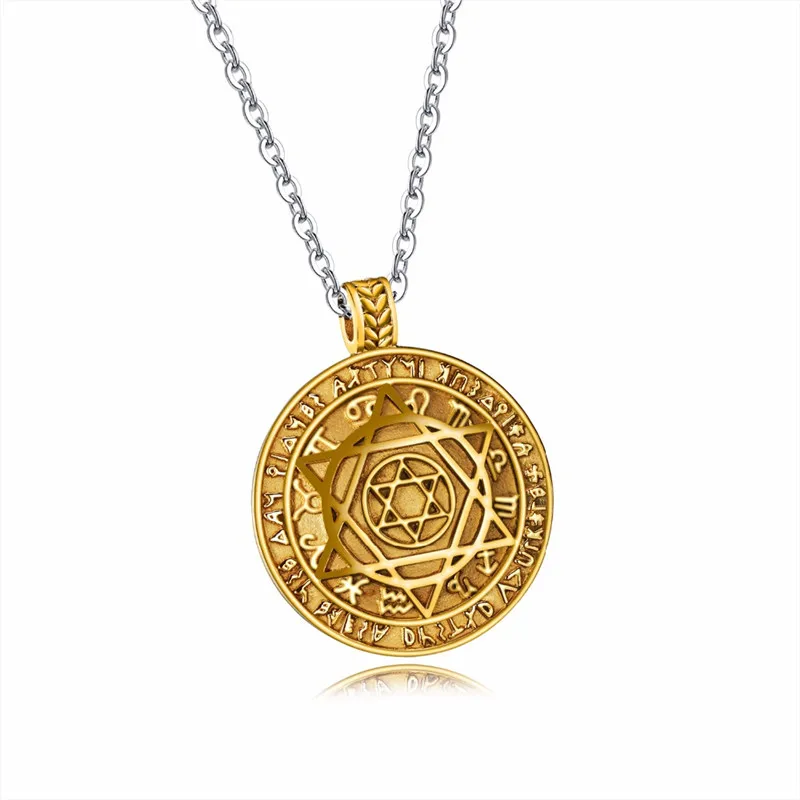 ZORCVENS Naujas Mados Aukso Spalvos Nerūdijančio Plieno Didelis Pentagram Star Pakabukas Karoliai Vyrams