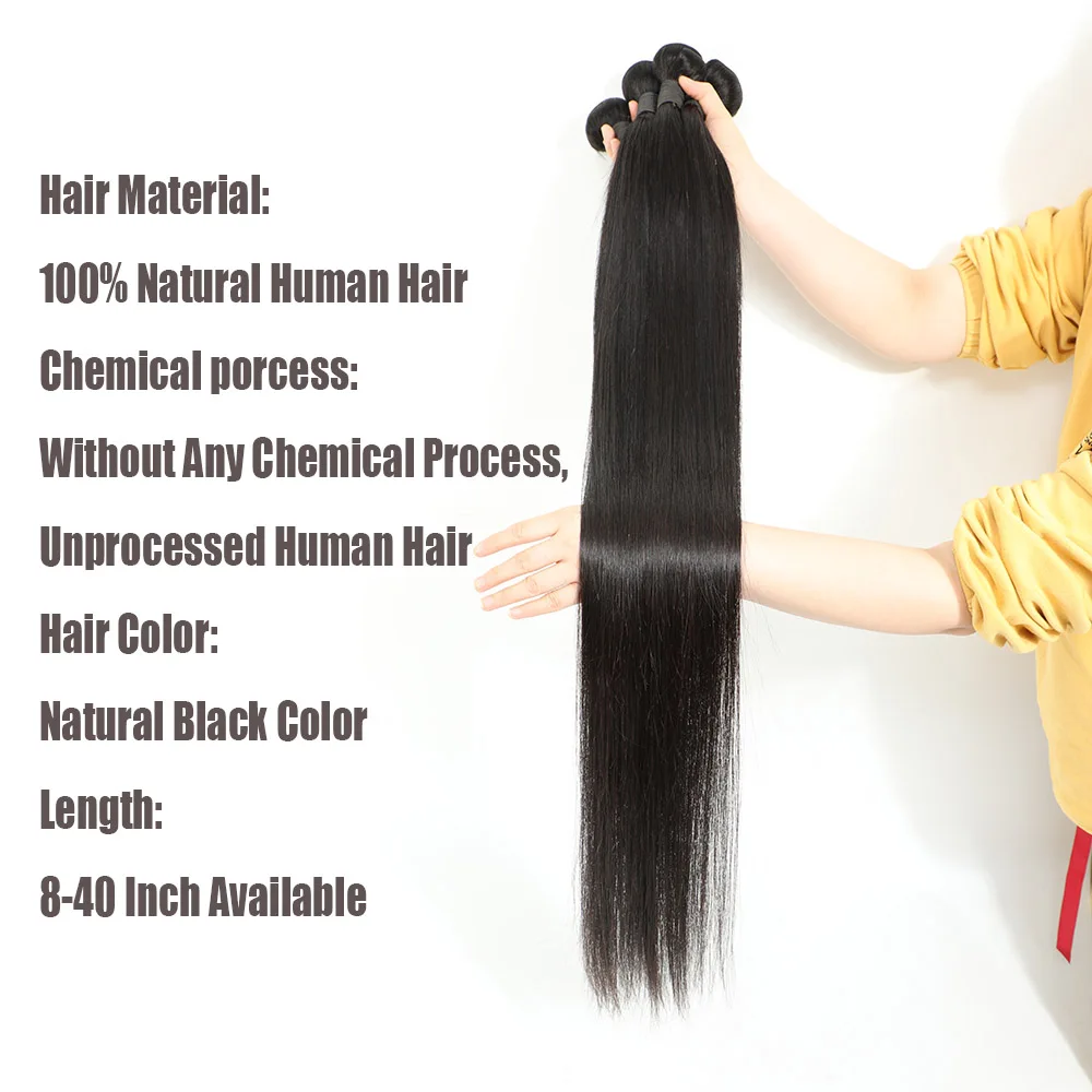 FDX 3 Vnt Ryšulių Tiesūs Plaukai Ryšulių, Afrikos, Amerikos, Brazilijos Plaukų Pynimas Ryšulių 8-40 cm žmonių plaukų