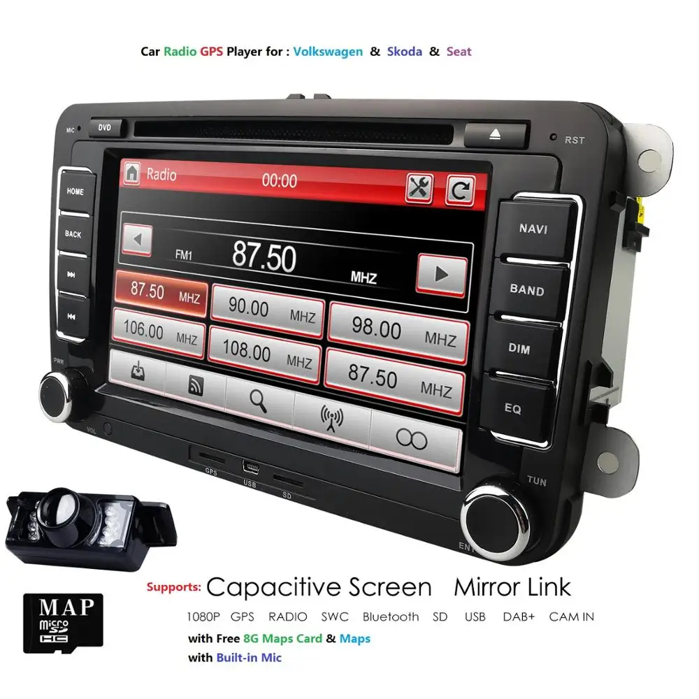 Automobilinis dvd grotuvas, 7 colių WIN CE radijas stereo GPS navigacija, VW Passat CC, Golf 5 6 Cabriolet Tiguan Jetta Polo Sedanas Bora Sharan