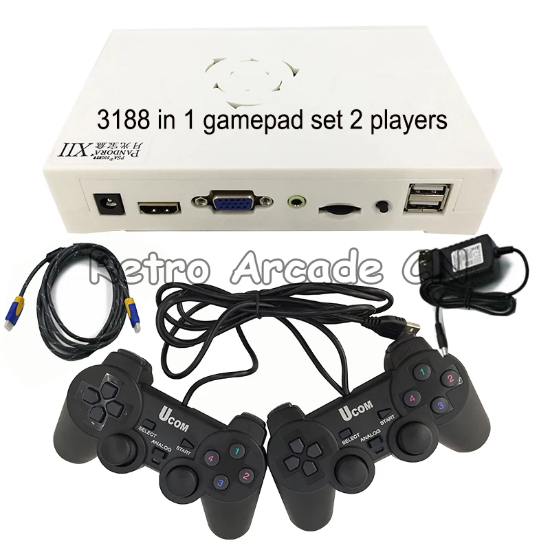 Pandora box 12 XII Laidinio ir Belaidžio Gamepad Nustatyti 2 Žaidėjai 3188 1 53 vnt 3d žaidimai Jamma Versija HD Vaizdo Žaidimų VGA HDMI išėjimas