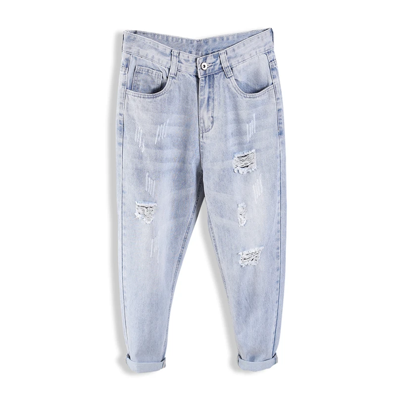 2020 Naujas Vasaros Vyrų Mados Džinsus Streetwear Šviesiai Mėlyna Kankina Džinsai Vyrams Hip-Hop Pločio Kojų Kelnės Japonijos Derliaus Dizaineris Džinsus
