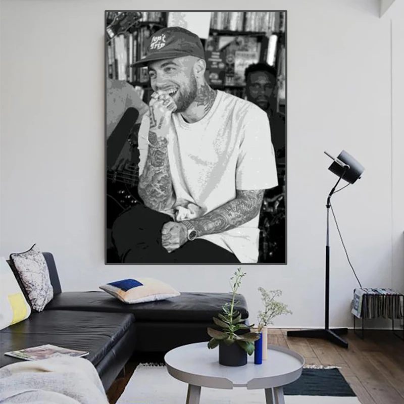 Reperis R. I. P Mac Miller Portretas Plakatai Garsaus Muzikos Žvaigždė Padengti Drobės Tapybos Spaudinių Sienos Meno Nuotrauką Kambarį Dekoro