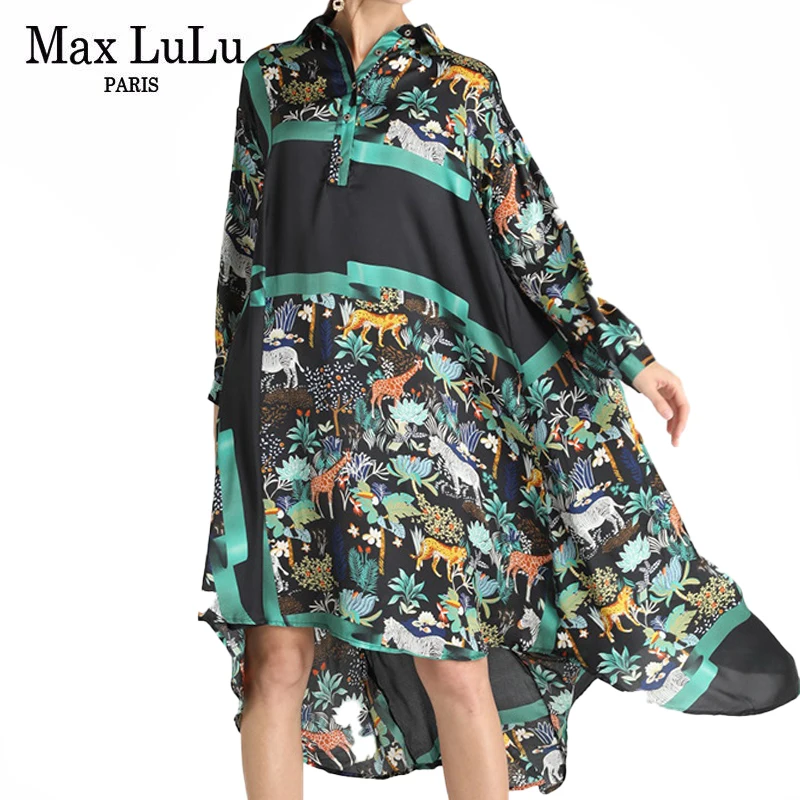 Max LuLu Pavasario Europos Mados Drabužių Išspausdintas Ponios Atsitiktinis Suknelės, Moteriški Derliaus Punk Stiliaus Vestidos Moterų Kratinys Suknelė