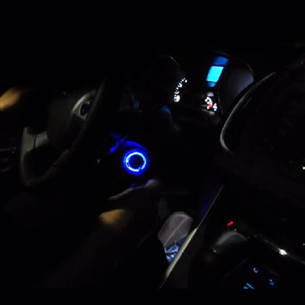 Automobilių Uždegimo Raktą, Žiedą, LED Šviesos Apdailos aplinkosaugos ¾enklelis, Auto Reikmenys Ford Focus 2 Židinio 3 Kuga Mondeo Dekoratyviniai Lipdukai