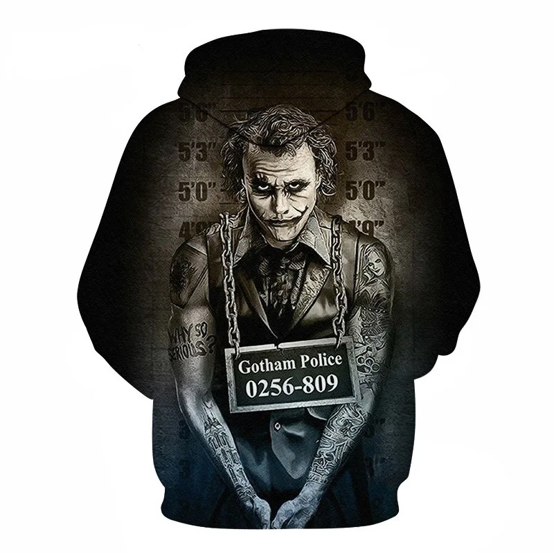 Savižudžių būrys Joker 3D Hoodies Megztiniai Vyrams, Prekės sportiniai Kostiumai Spausdinti Megztinis su Gobtuvu Kailis Juokinga Bliuzono Plius Dydis