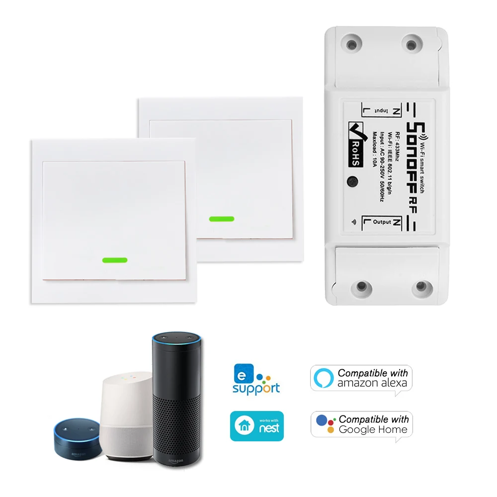 3PCS SONOFF RF Wifi Smart Switch RFWireless 433MHz Už Alexa/ 