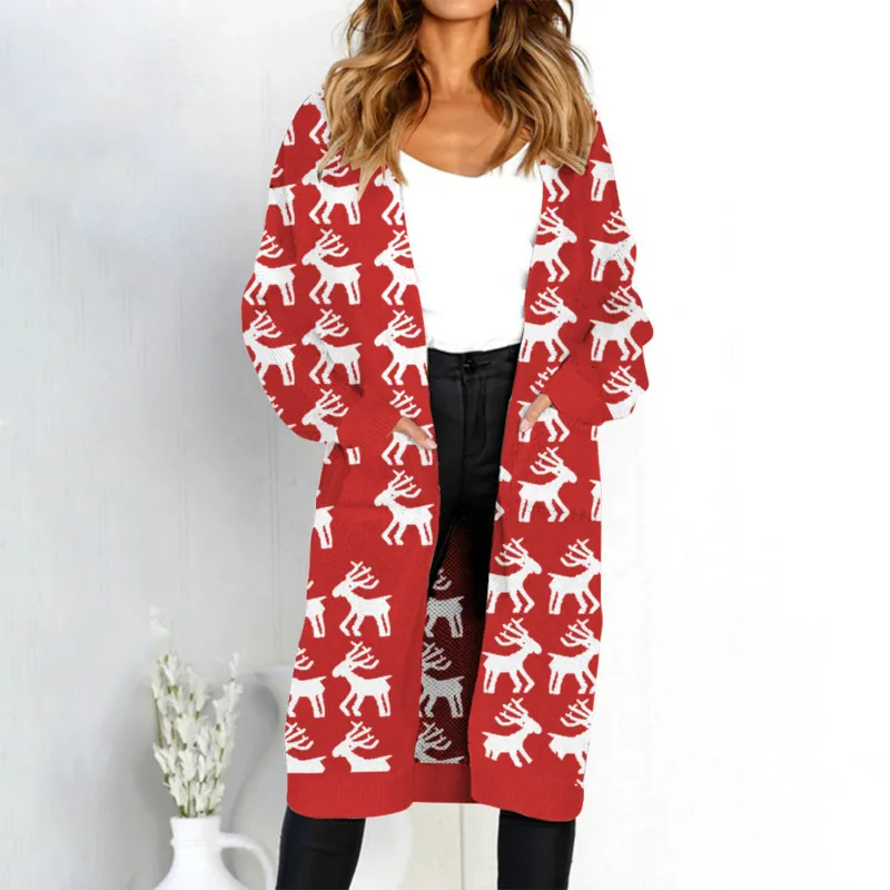 2020 M. Rudenį Naujų Moterų Leopard Laisvalaikio Ins Stiliaus Megzti Ilgas Megztinis Ilgomis Rankovėmis Megztinis, Paltas Moteriška Lady Outwear Paltai