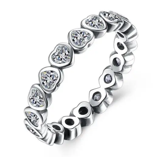 925 Sterling Silver pandora Žiedas Nutiesti Parašas Logotipas Su Crystal Žiedai Moterims Vestuves Dovanų Fine Jewelry