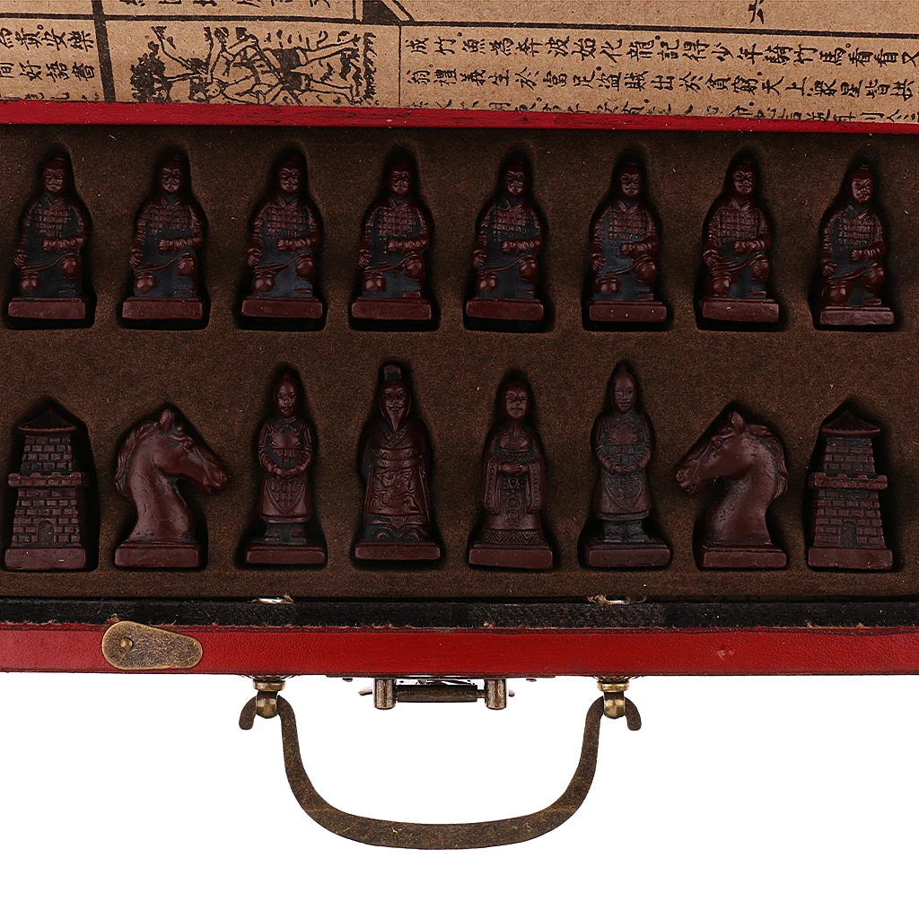 32Pcs/Set Dervos Tradicinės Kinų Šachmatai su Kavos Medinio Stalo Senovinių stalo Žaidimas Žaislų Kolekcija Dovana