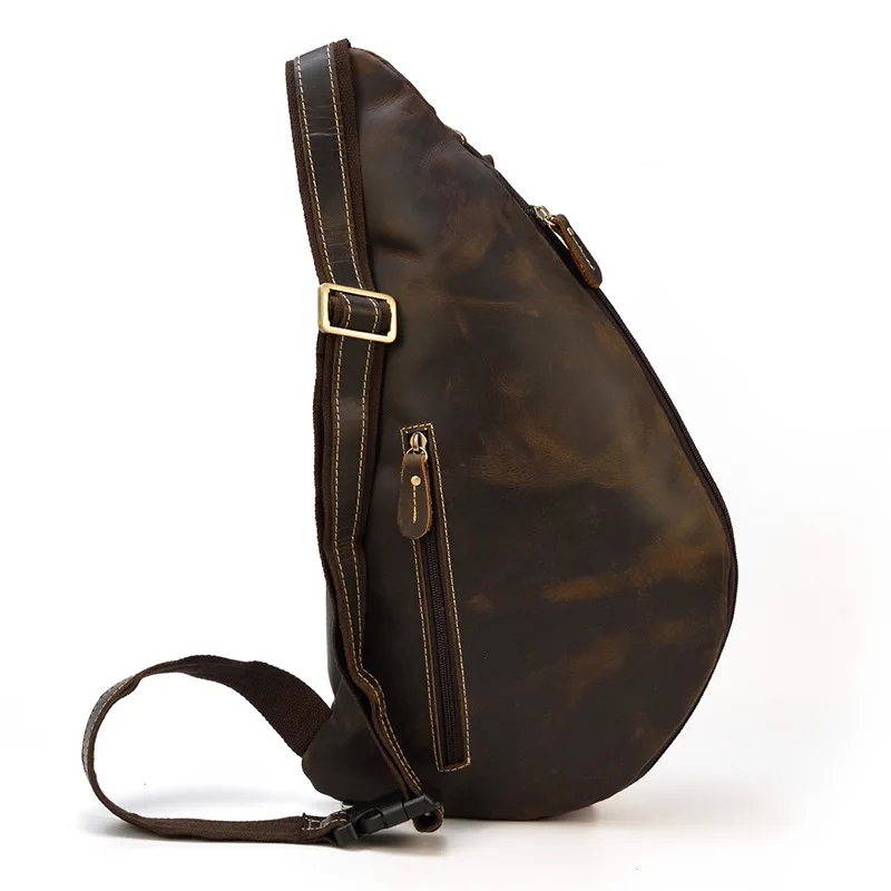 Retro vyrų krūtinės maišelį Crazy horse odos vyriški įstrižainės krepšys oda atsitiktinis lauko kelionės krepšys pečių maišą