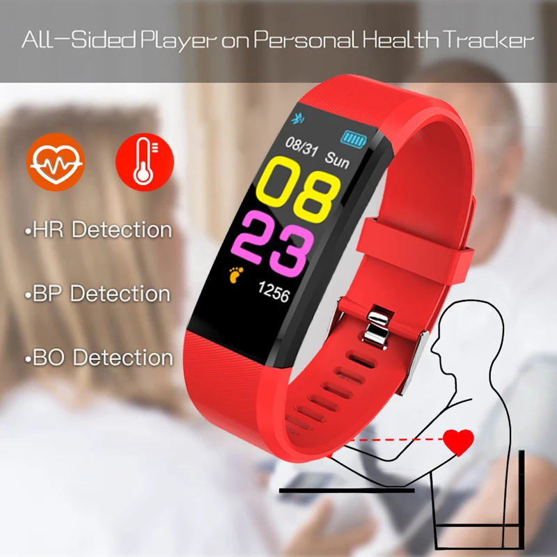 115 Plus Smart Apyrankė Kraujo Spaudimas Žiūrėti Fitness Tracker Širdies Ritmo Monitorius Juosta Smart Activity Tracker Apyrankė