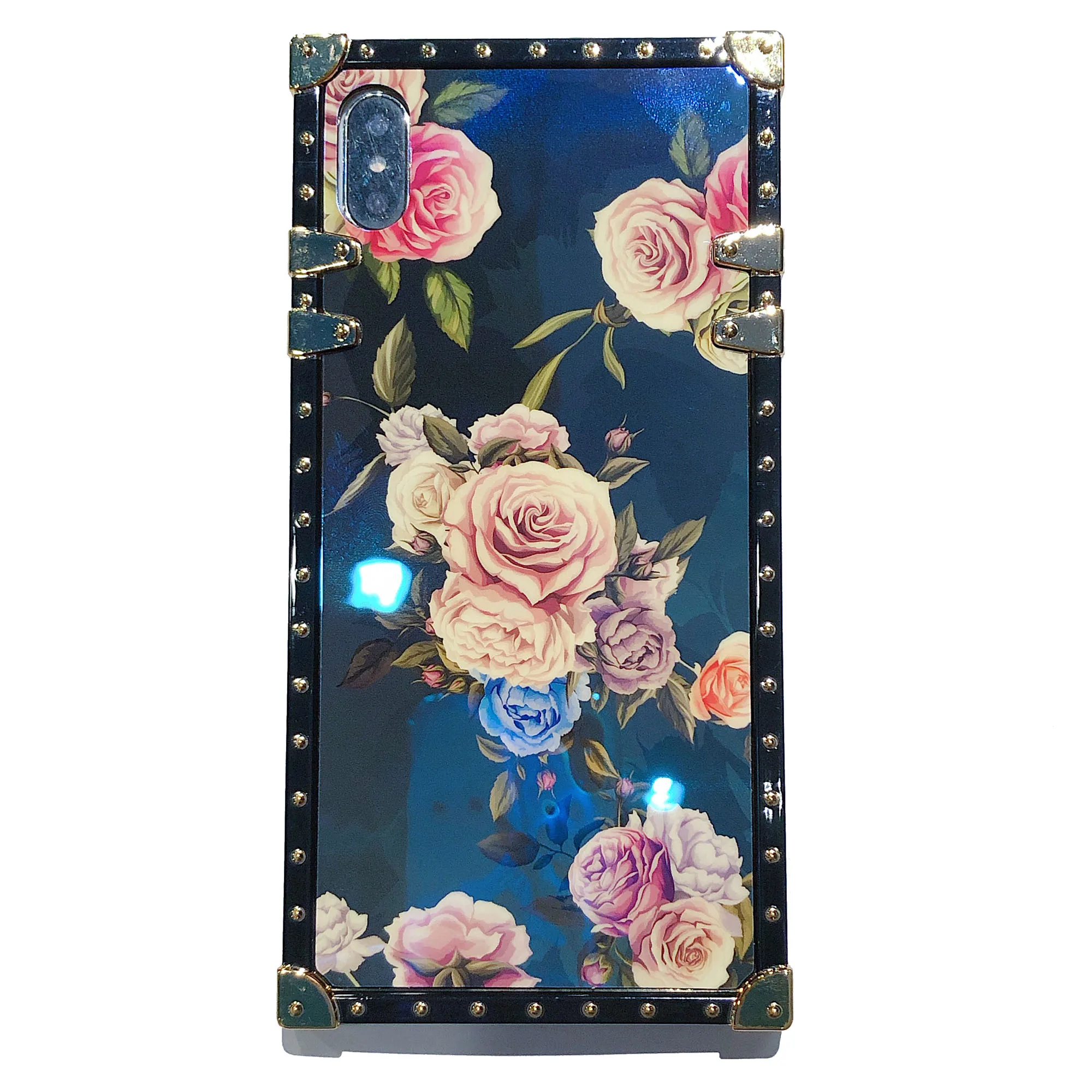 Mados Blue Ray Gėlių Aikštėje Telefono dėklas Stovas Dangtelis Skirtas Samsung Galaxy S8 S9 S10 S20 FE S21 Plius 20 Pastaba 10 9 8 Ultra