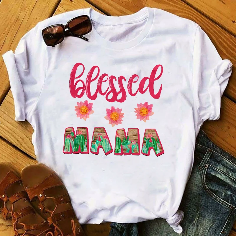 Moterų 2020 m. Mama, Žmona, Viršininkas Gėlių Mielas Moterų Top Motinos Diena Drabužių Lady Marškinėliai T-shirts Ponios Grafinis Moterų Tee Marškinėliai